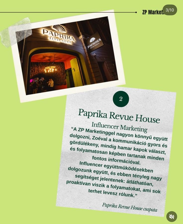 Paprika Revue House — visszajelzés